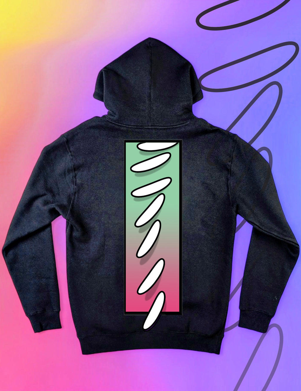 SLFKO PRINT 01 | ADULT / KIDS BLACK HOODIE