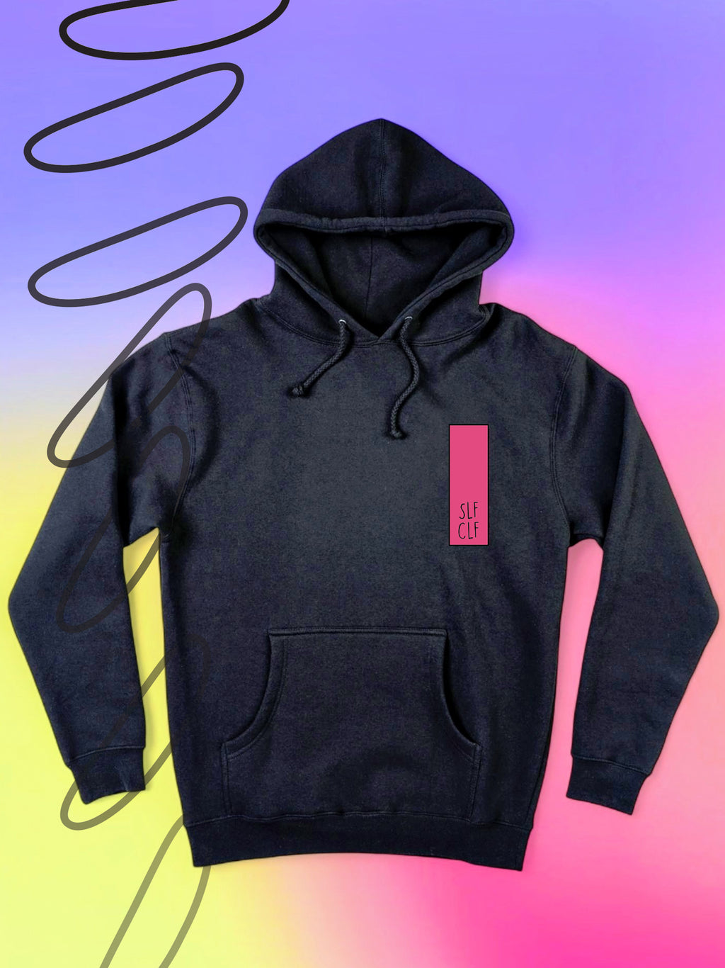 SLFKO PRINT 01 | ADULT / KIDS BLACK HOODIE